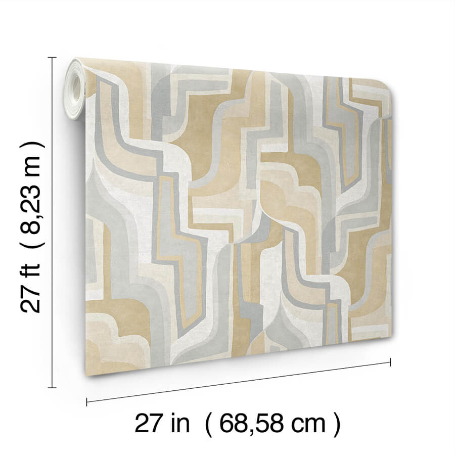 tulum-khaki-surreal-shapes-wallpaper-york-wallcoverings-4135-72703 - York Wallcoverings Wallpaper