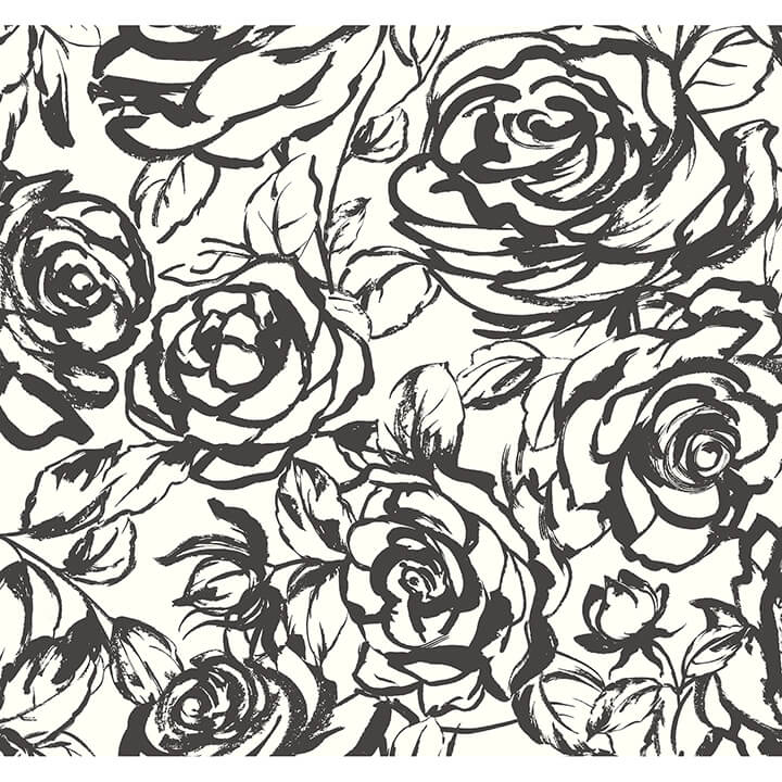nelda-black-rose-wallpaper-york-wallcoverings-4135-72707 - York Wallcoverings Wallpaper
