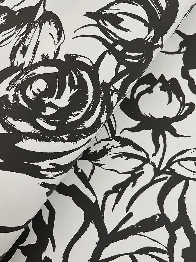 nelda-black-rose-wallpaper-york-wallcoverings-4135-72707 - York Wallcoverings Wallpaper