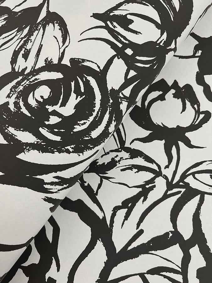 Nelda Black Rose Wallpaper - York Wallcoverings - 4135-72707 - York Wallcoverings Wallpaper