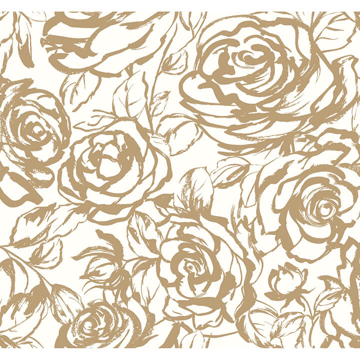 nelda-gold-rose-wallpaper-york-wallcoverings-4135-72708 - York Wallcoverings Wallpaper