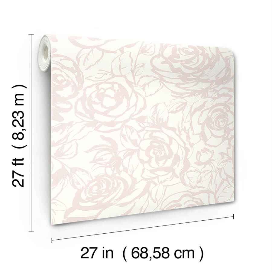 Nelda Light Pink Rose Wallpaper - York Wallcoverings - 4135-72710 - York Wallcoverings Wallpaper