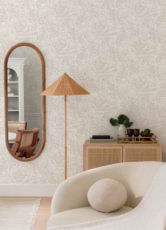 Nelda Light Pink Rose Wallpaper - York Wallcoverings - 4135-72710
