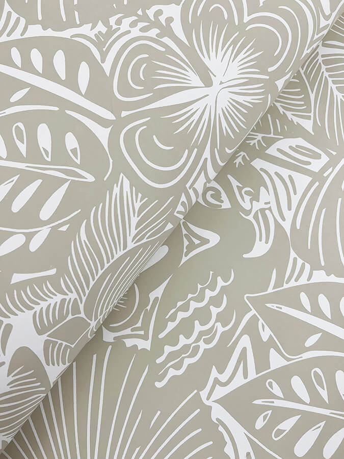 idalia-beige-floral-flamingo-wallpaper-york-wallcoverings-4135-72713 - York Wallcoverings Wallpaper