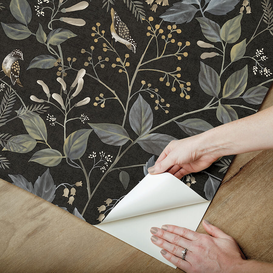 clj-emerson-black-peel-and-stick-wallpaper-york-wallcoverings-cj6293 - York Wallcoverings Wallpaper