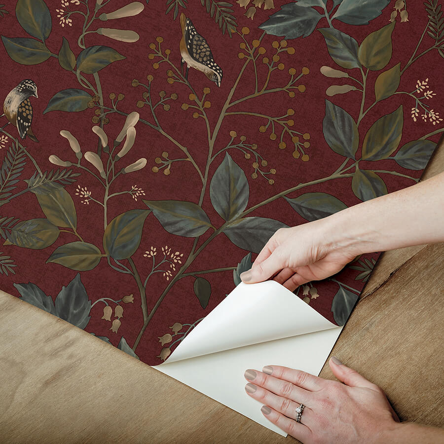 clj-emerson-crimson-peel-and-stick-wallpaper-york-wallcoverings-cjs6340 - York Wallcoverings Wallpaper