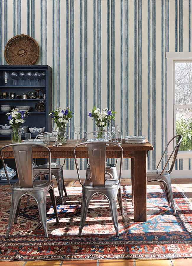 Loom Spun Indigo Wallpaper - York Wallcoverings - 4142-72600 - York Wallcoverings Wallpaper