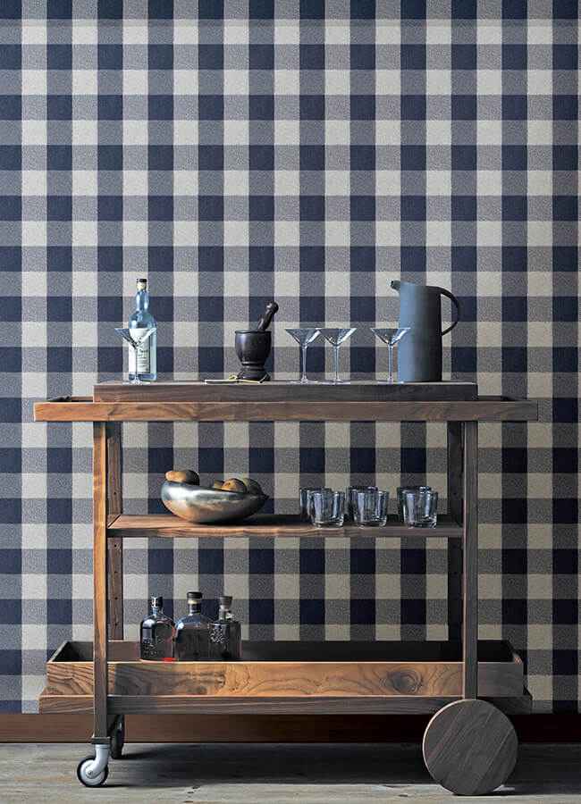 Lumberjack Navy Wallpaper - York Wallcoverings - 4142-72620 - York Wallcoverings Wallpaper
