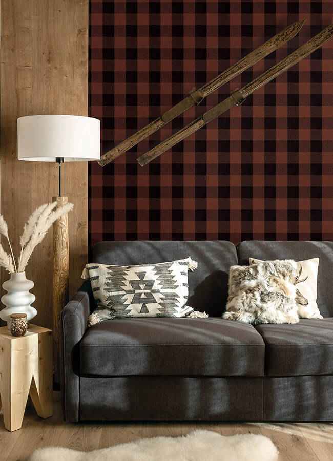 Lumberjack Maroon Wallpaper - York Wallcoverings - 4142-72621 - York Wallcoverings Wallpaper