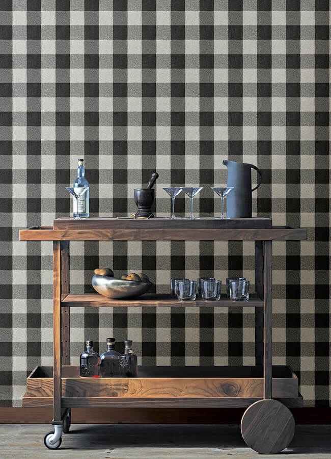 Lumberjack Black Wallpaper - York Wallcoverings - 4142-72622 - York Wallcoverings Wallpaper