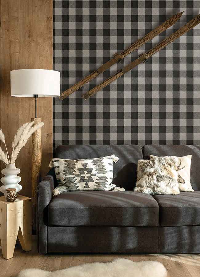 Lumberjack Black Wallpaper - York Wallcoverings - 4142-72622 - York Wallcoverings Wallpaper