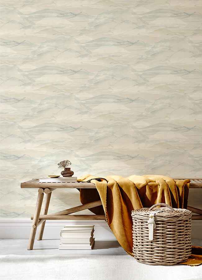 Bozeman Mountains Sky Blue Wallpaper - York Wallcoverings - 4142-72625 - York Wallcoverings Wallpaper