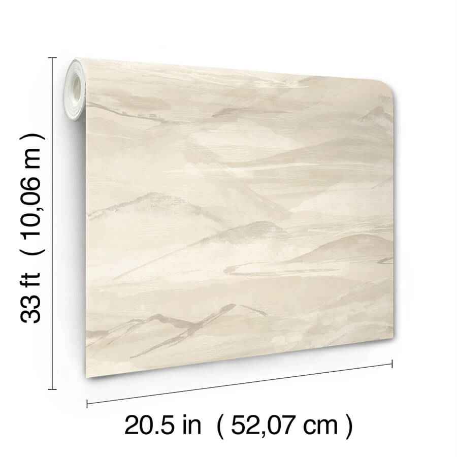 Bozeman Mountains Bone Wallpaper - York Wallcoverings - 4142-72627 - York Wallcoverings Wallpaper