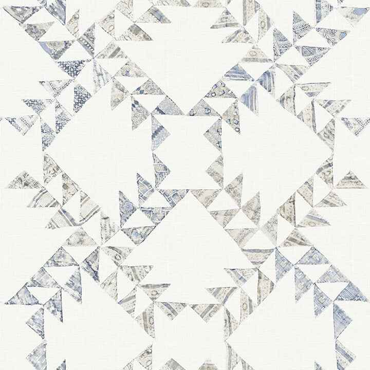 Scrap Quilt Denim Wallpaper - York Wallcoverings - 4142-72628