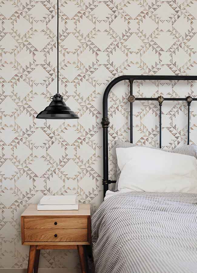 Scrap Quilt Brown Wallpaper - York Wallcoverings - 4142-72629 - York Wallcoverings Wallpaper