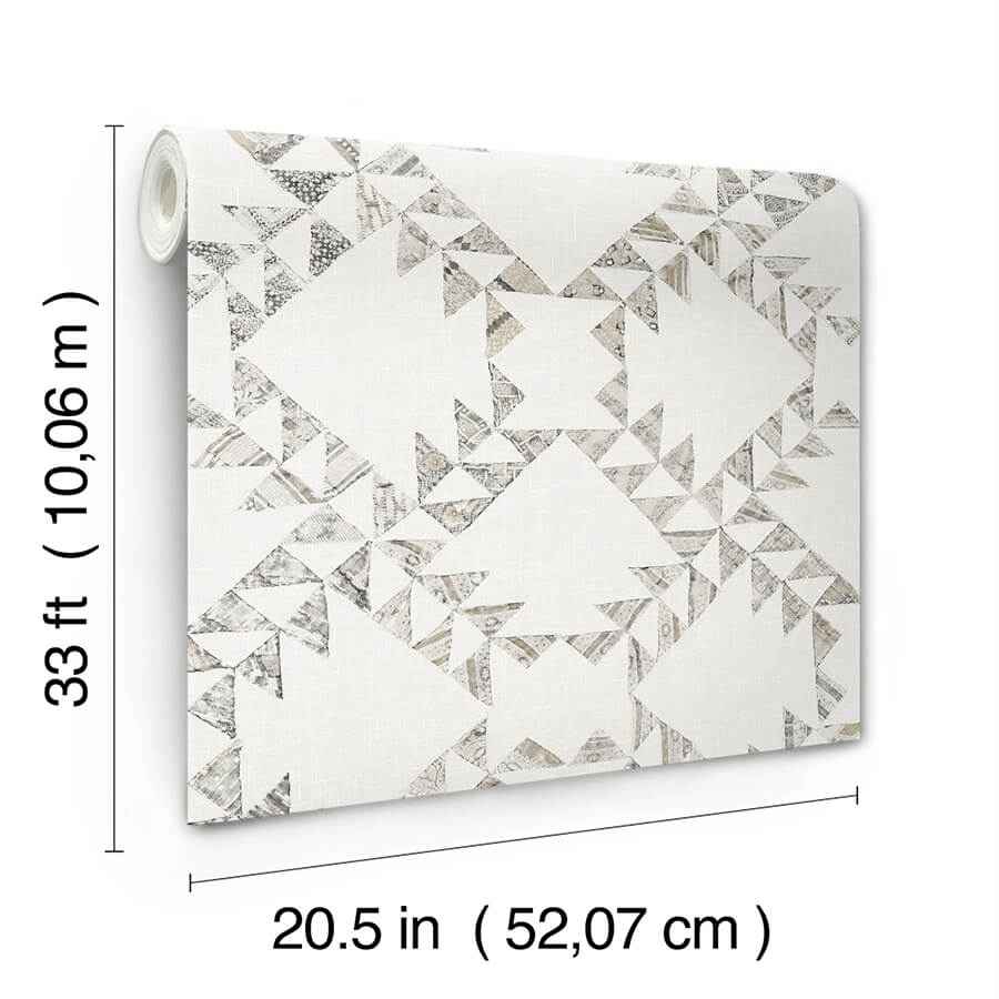 Scrap Quilt Grey Wallpaper - York Wallcoverings - 4142-72630 - York Wallcoverings Wallpaper