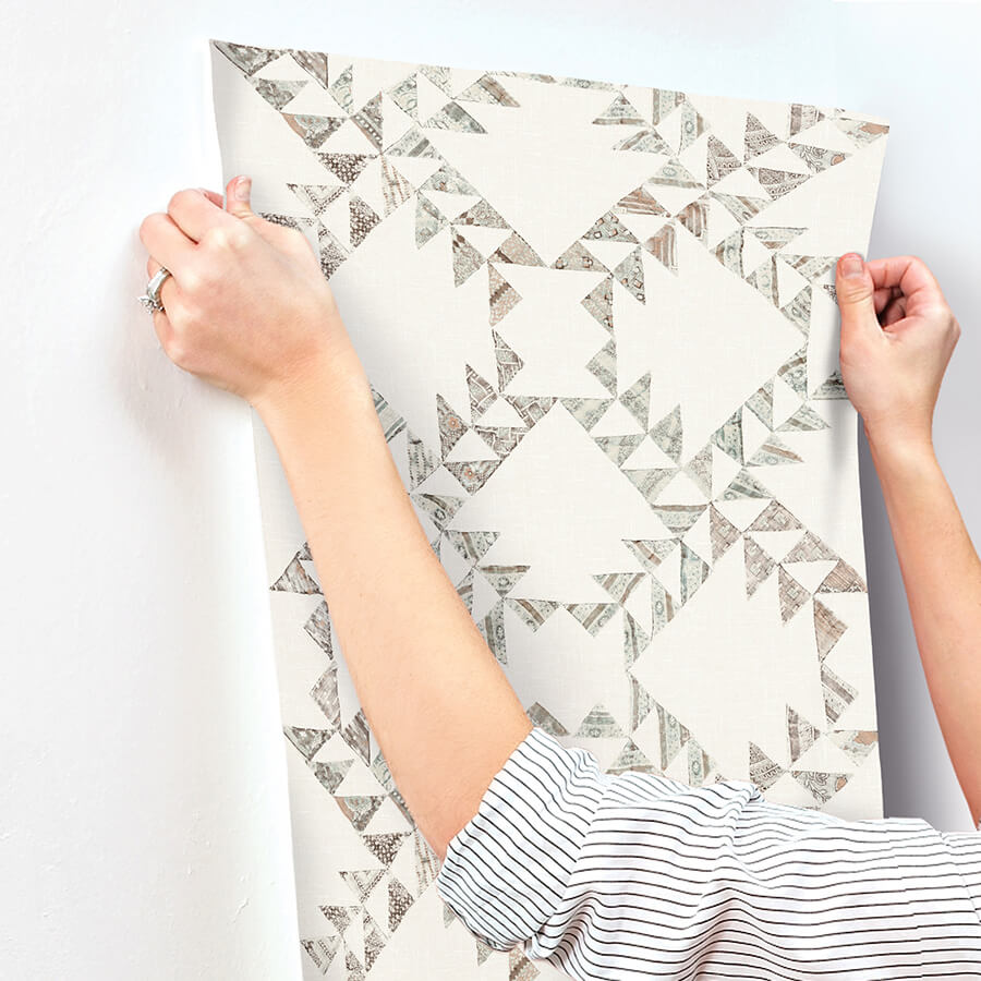 scrap-quilt-light-brown-wallpaper-york-wallcoverings-4142-72631 - York Wallcoverings Wallpaper