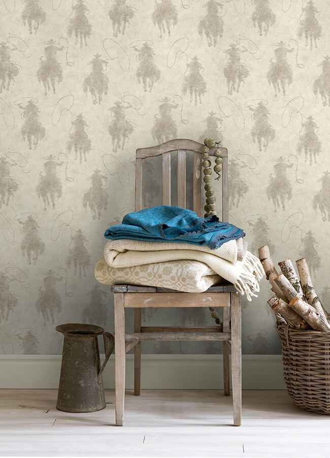 Stockman Silhouette Light Grey Wallpaper - York Wallcoverings - 4142-72638 - York Wallcoverings Wallpaper