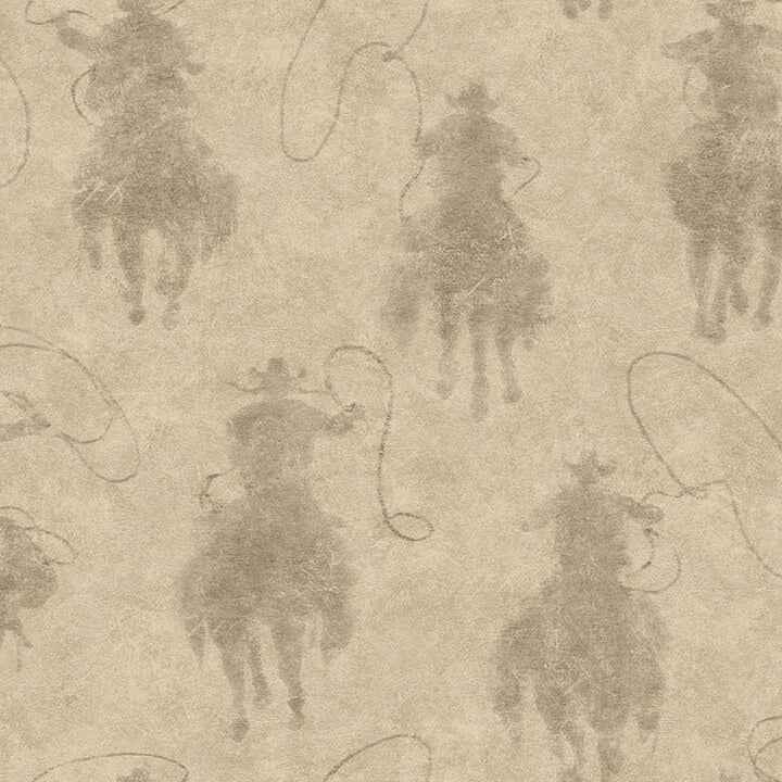 Stockman Silhouette Khaki Wallpaper - York Wallcoverings - 4142-72640