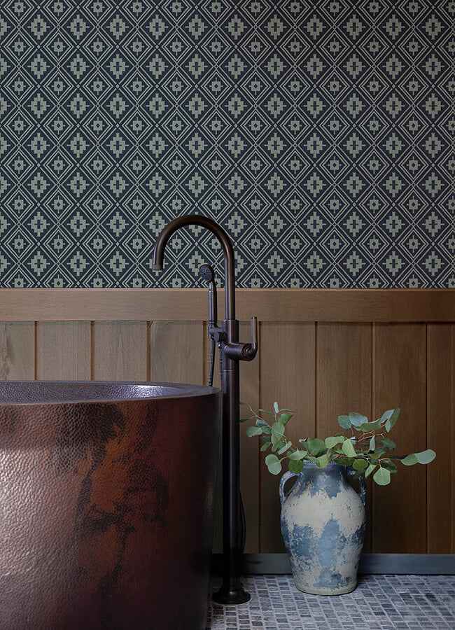Camp Blanket Dark Blue Wallpaper - York Wallcoverings - 4142-72657 - York Wallcoverings Wallpaper