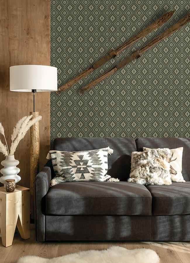 Camp Blanket Green Wallpaper - York Wallcoverings - 4142-72658 - York Wallcoverings Wallpaper