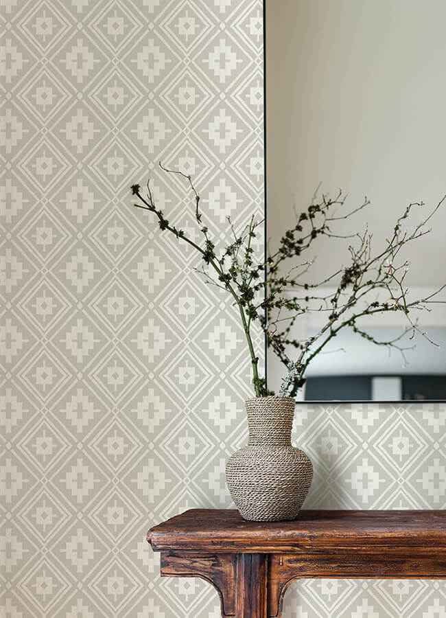 Camp Blanket Silver Wallpaper - York Wallcoverings - 4142-72659 - York Wallcoverings Wallpaper