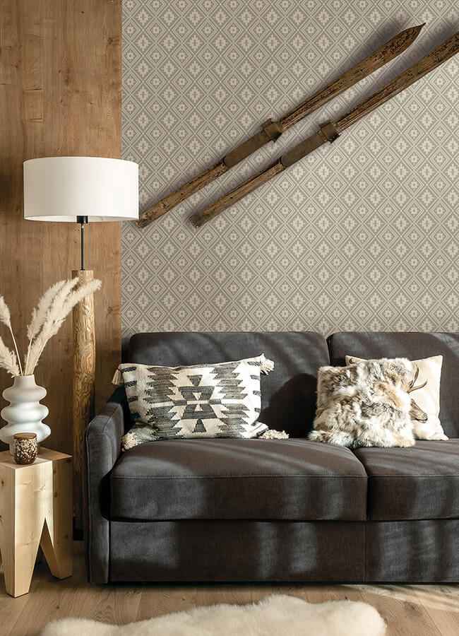 Camp Blanket Silver Wallpaper - York Wallcoverings - 4142-72659 - York Wallcoverings Wallpaper