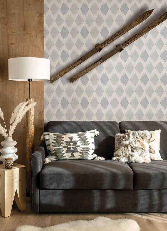 Stitched Heirloom Indigo Wallpaper - York Wallcoverings - 4142-72663 - York Wallcoverings Wallpaper