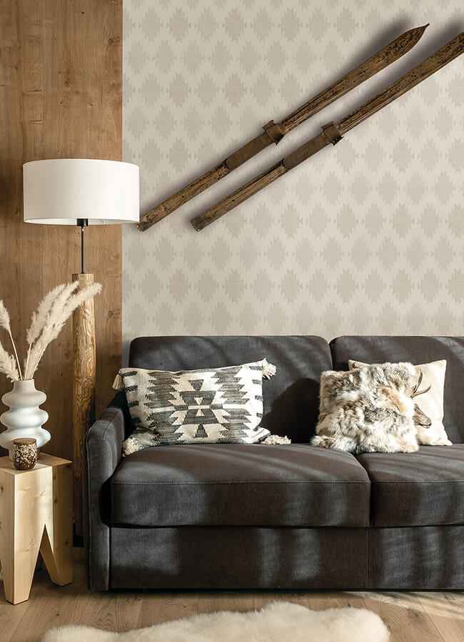 Stitched Heirloom White Wallpaper - York Wallcoverings - 4142-72664 - York Wallcoverings Wallpaper