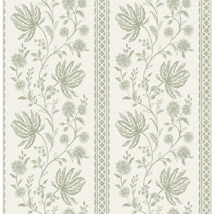 edgemoor-sage-jacobean-stripe-wallpaper-york-wallcoverings-ast6349 - York Wallcoverings Wallpaper
