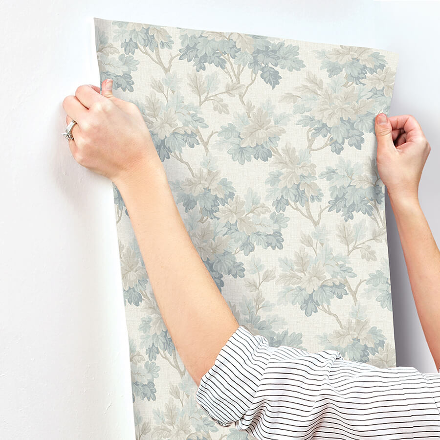 oakcliff-blue-leaf-trail-wallpaper-york-wallcoverings-ast6354 - York Wallcoverings Wallpaper