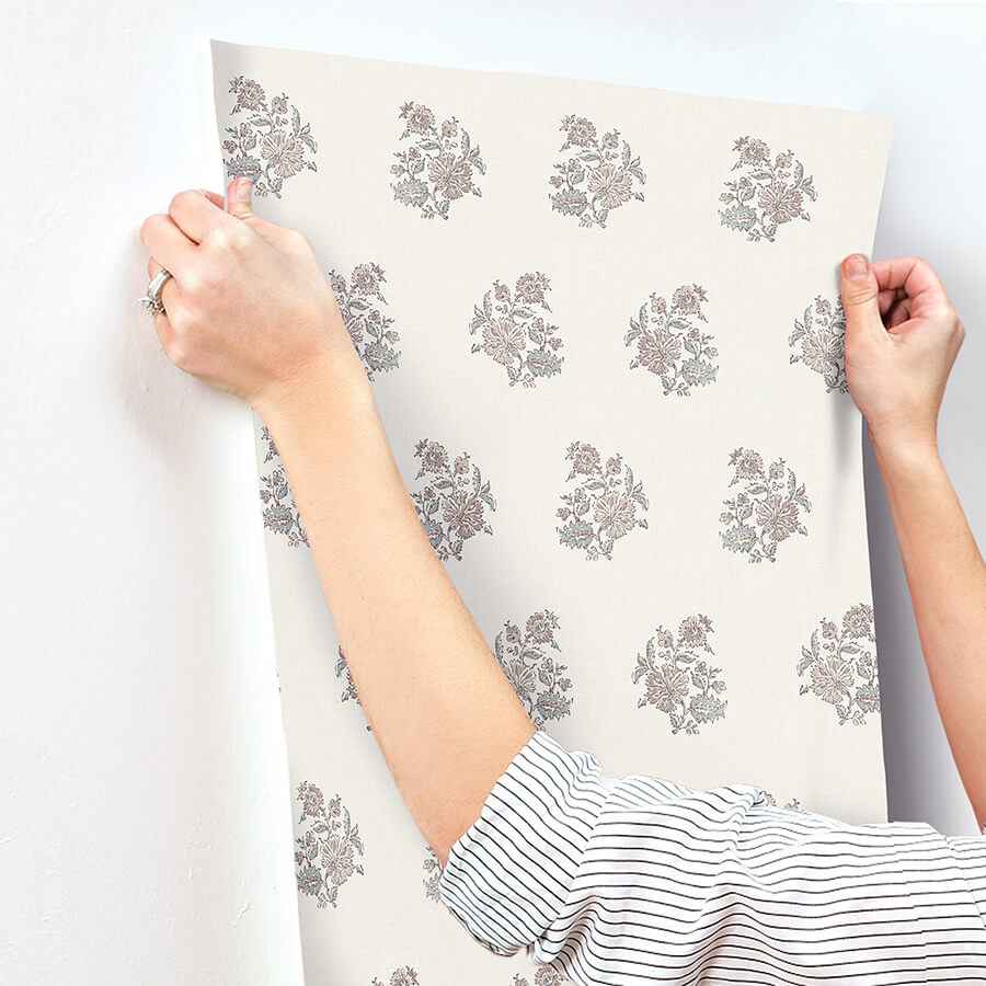 Overbrook Plum Bouquet Toss Wallpaper - York Wallcoverings - AST6358 - York Wallcoverings Wallpaper