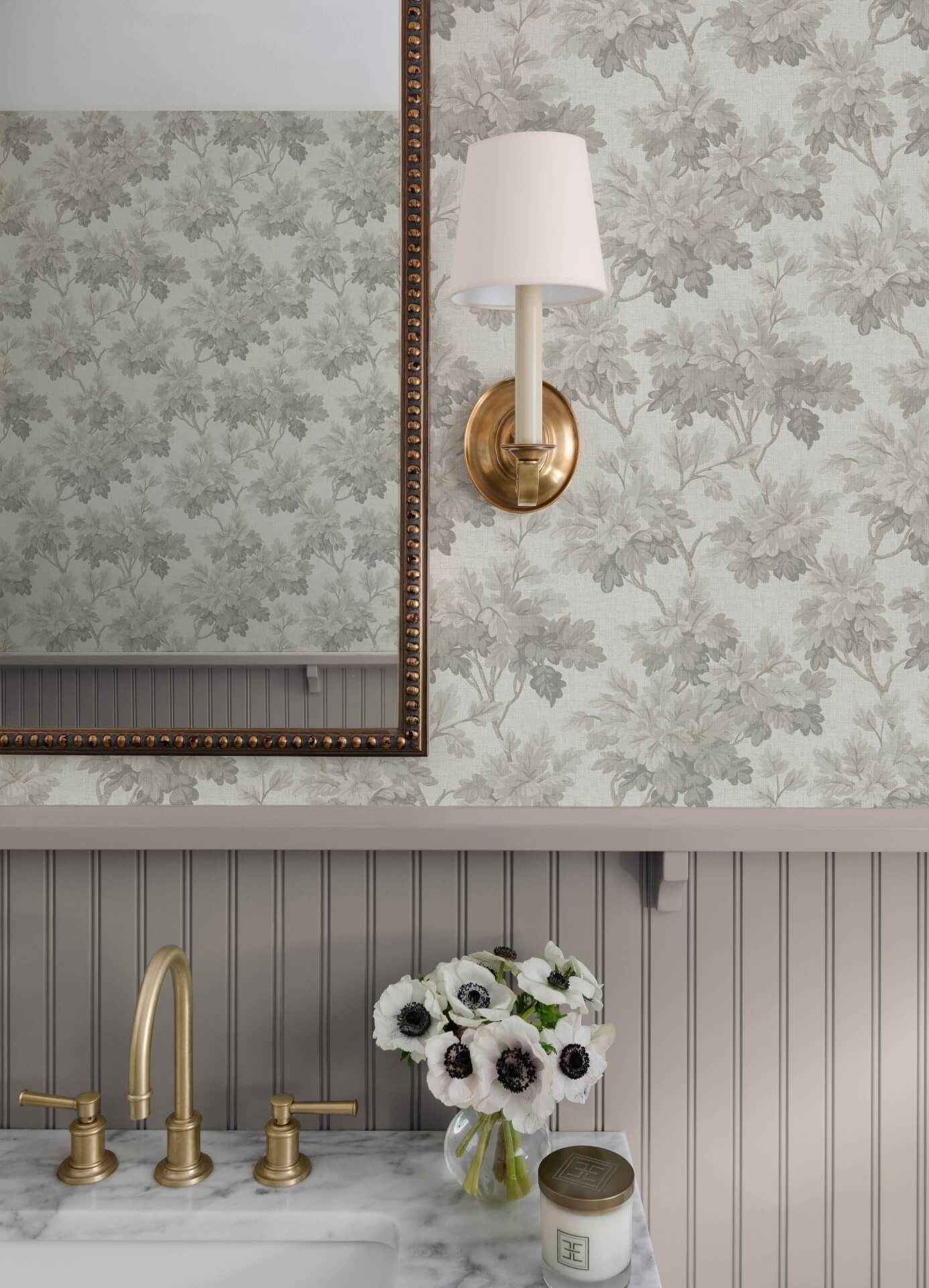 Oakcliff Stone Leaf Trail Wallpaper - York Wallcoverings - AST6357 - York Wallcoverings Wallpaper