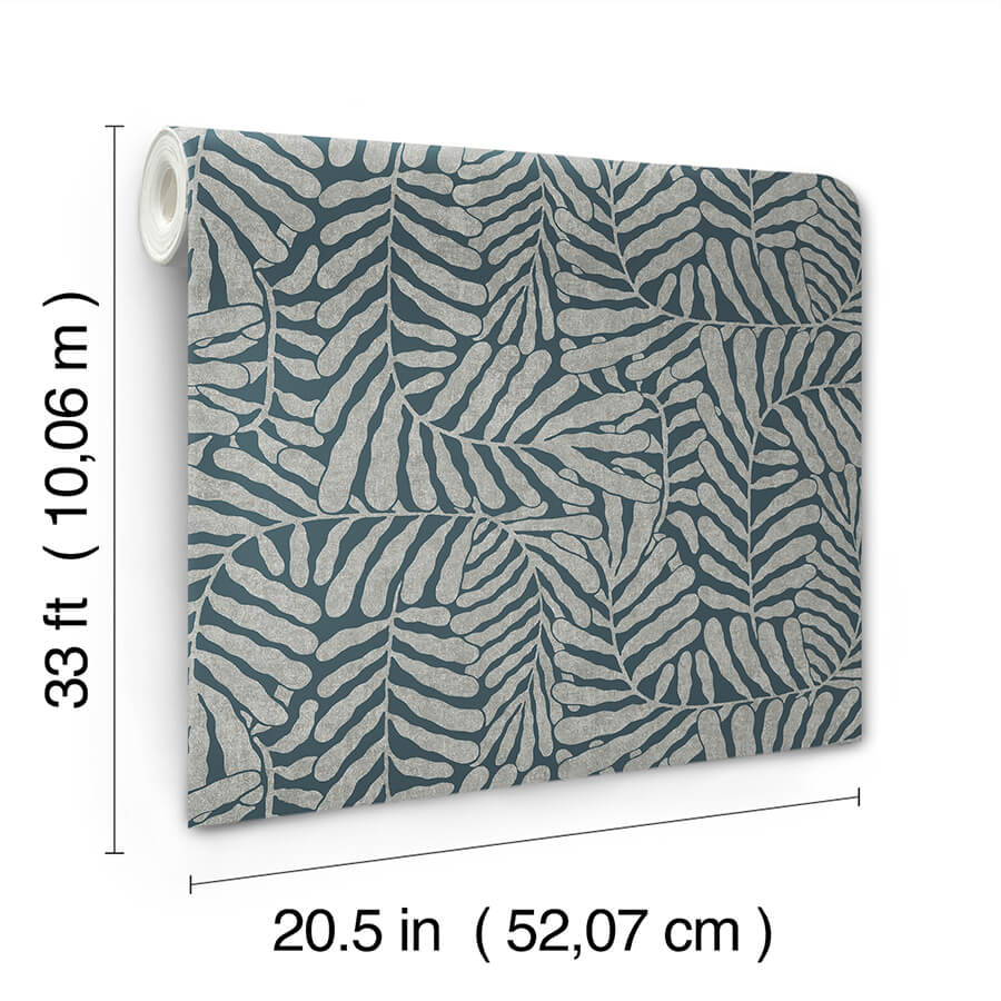 gabriel-teal-fern-wallpaper-york-wallcoverings-4155-27312 - York Wallcoverings Wallpaper