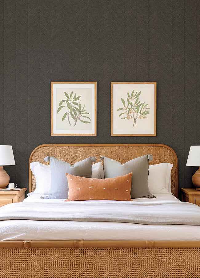 Kallam Espresso Chevron Wallpaper - York Wallcoverings - 4155-27317 - York Wallcoverings Wallpaper