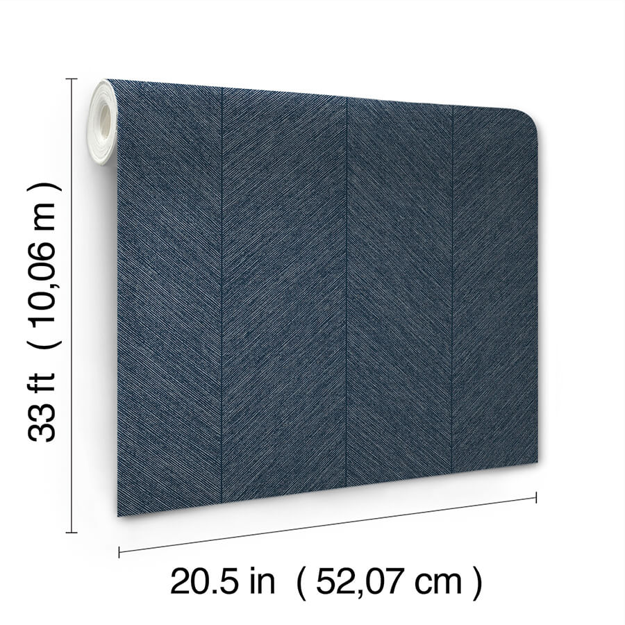 kallam-indigo-chevron-wallpaper-york-wallcoverings-4155-27323 - York Wallcoverings Papel pintado