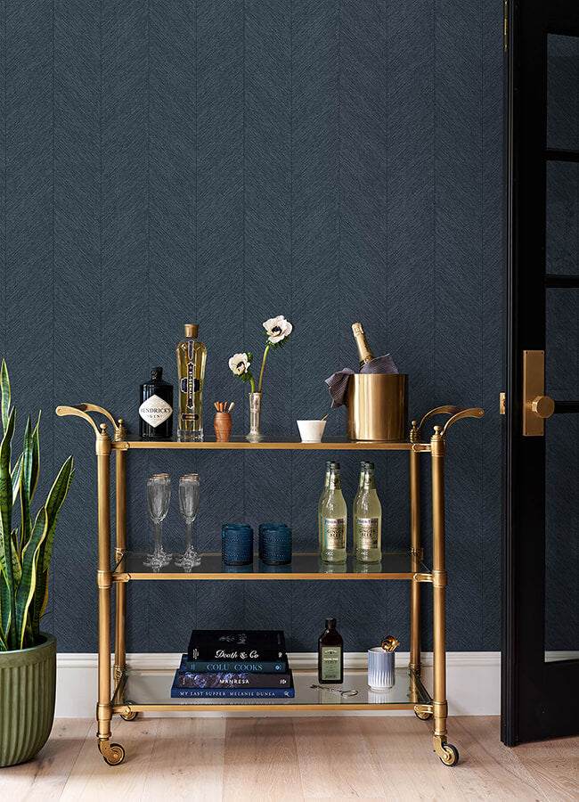 kallam-indigo-chevron-wallpaper-york-wallcoverings-4155-27323 - York Wallcoverings Papel pintado