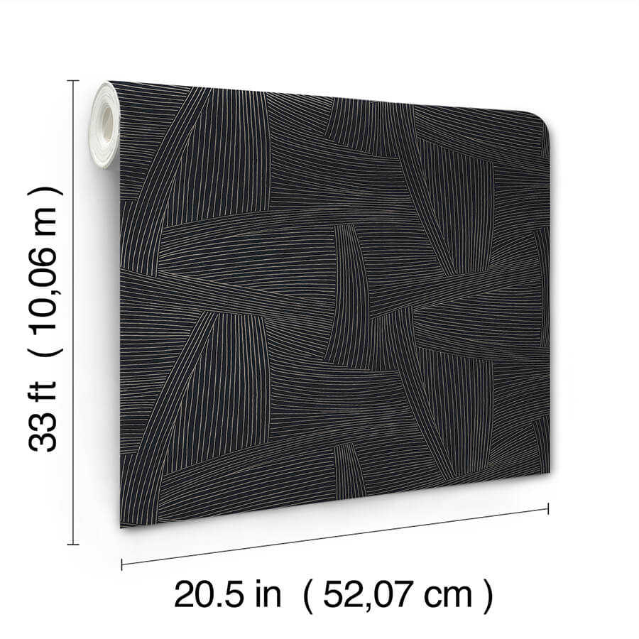 reid-black-woven-geometric-wallpaper-york-wallcoverings-4155-27330 - York Wallcoverings Wallpaper