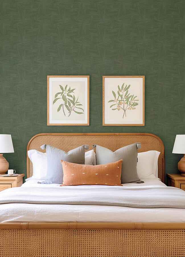 Reid Evergreen Woven Geometric Wallpaper - York Wallcoverings - 4155-27331 - York Wallcoverings Wallpaper