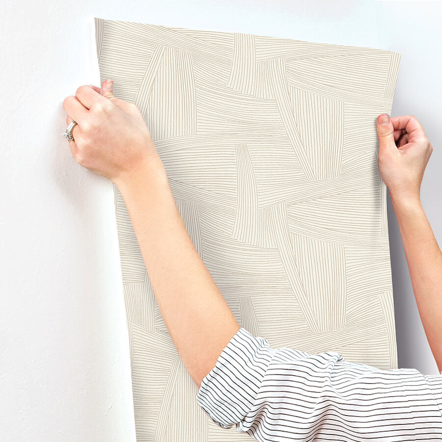 reid-light-brown-woven-geometric-wallpaper-york-wallcoverings-4155-27332 - York Wallcoverings Wallpaper