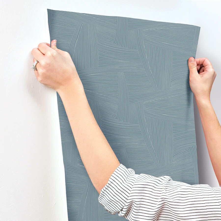 reid-sky-blue-woven-geometric-wallpaper-york-wallcoverings-4155-27334 - York Wallcoverings Wallpaper