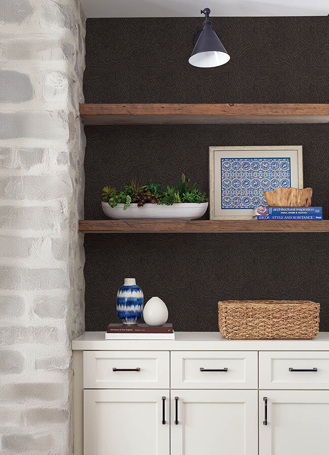 hollenback-black-dotted-abstract-wallpaper-york-wallcoverings-4155-27346 - York Wallcoverings Wallpaper
