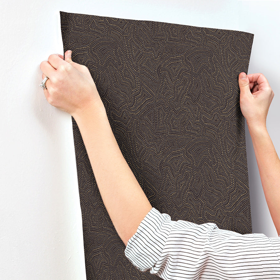 hollenback-black-dotted-abstract-wallpaper-york-wallcoverings-4155-27346 - York Wallpaper Wallpaper