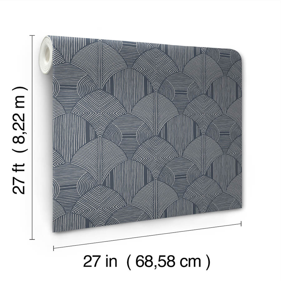 meyberg-blue-geometric-wallpaper-york-wallcoverings-4155-72807 - York Wallcoverings Wallpaper