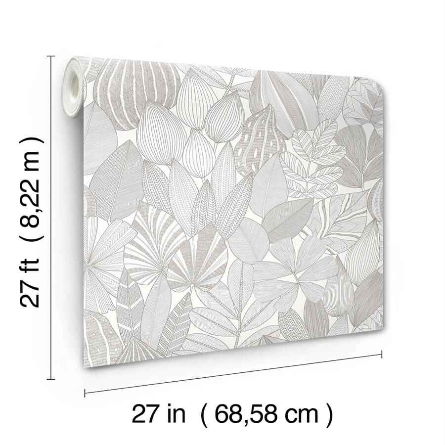 Mathias Grey Botanical Wallpaper - York Wallcoverings - 4155-72809 - York Wallcoverings Wallpaper