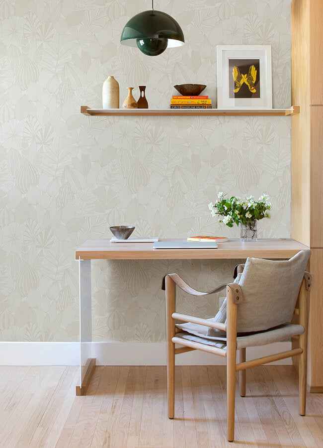 Mathias Pearl Botanical Wallpaper - York Wallcoverings - 4155-72810 - York Wallcoverings Wallpaper