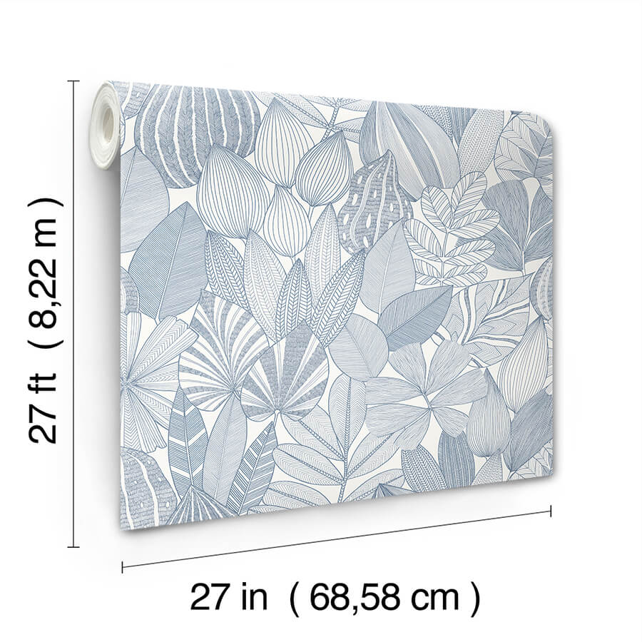 mathias-blue-botanical-wallpaper-york-wallcoverings-4155-72812 - York Wallcoverings Papel pintado