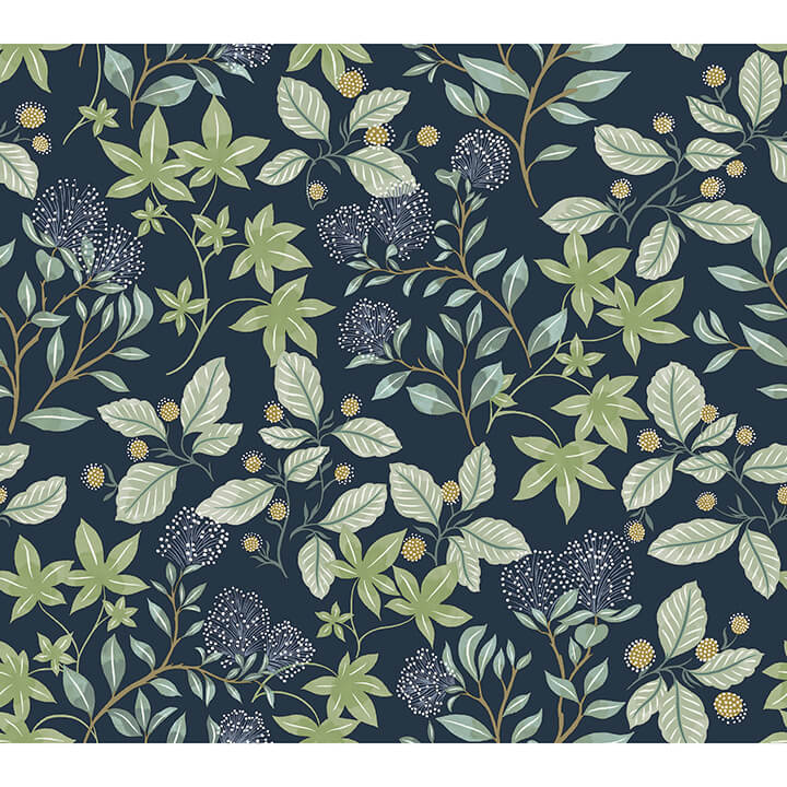 mildred-indigo-botanical-trail-wallpaper-york-wallcoverings-4155-72814 - York Wallcoverings Wallpaper