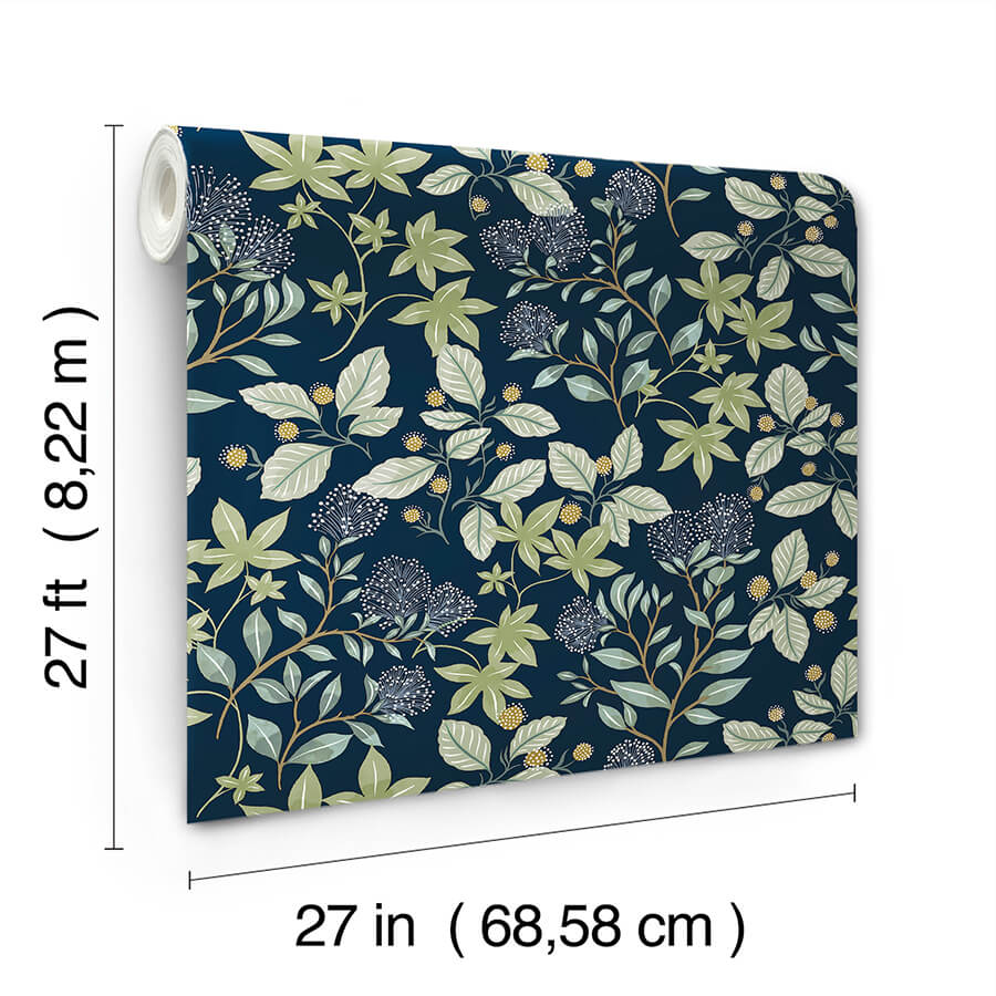 mildred-indigo-botanical-trail-wallpaper-york-wallcoverings-4155-72814 - York Wallcoverings Papel pintado