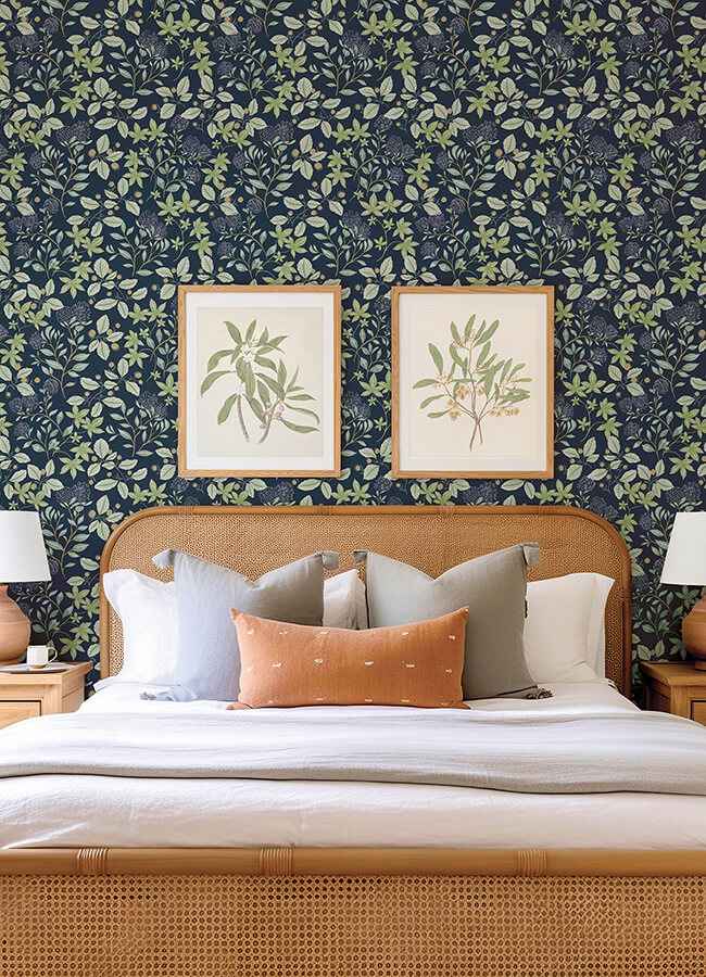 Mildred Indigo Botanical Trail Wallpaper - York Wallcoverings - 4155-72814